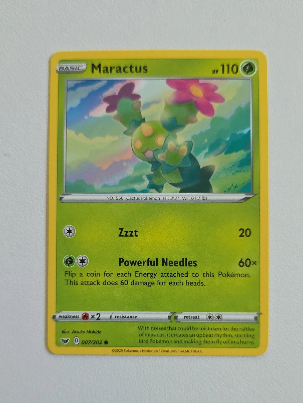 Pokemon Maractus Trading Card